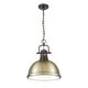 preview thumbnail 11 of 9, Golden Lighting 3602-L RBZ Duncan 14" Wide Pendant