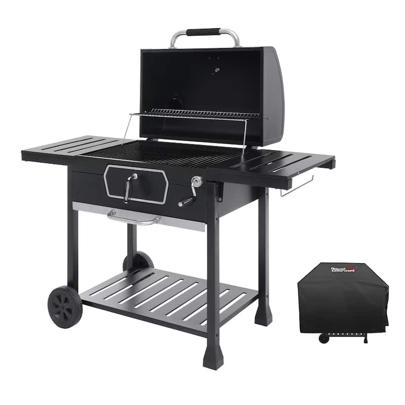 Royal Gourmet Deluxe 30-Inch Smoker Charcoal Grill with Cover,Black