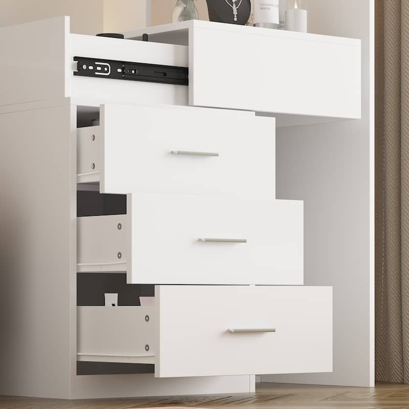Mirror Dresser with Soft LED Highlights Dressing Cabinet Makeup Vanity - 31.5"x63"