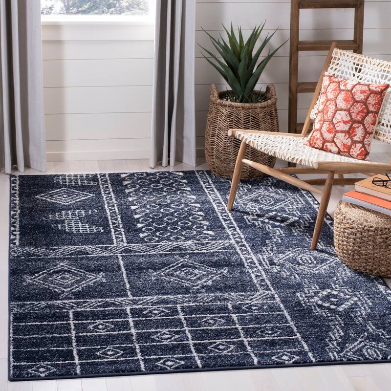 SAFAVIEH Adirondack Meri Vintage Boho Oriental Rug - 3' x 5' - Navy/Silver