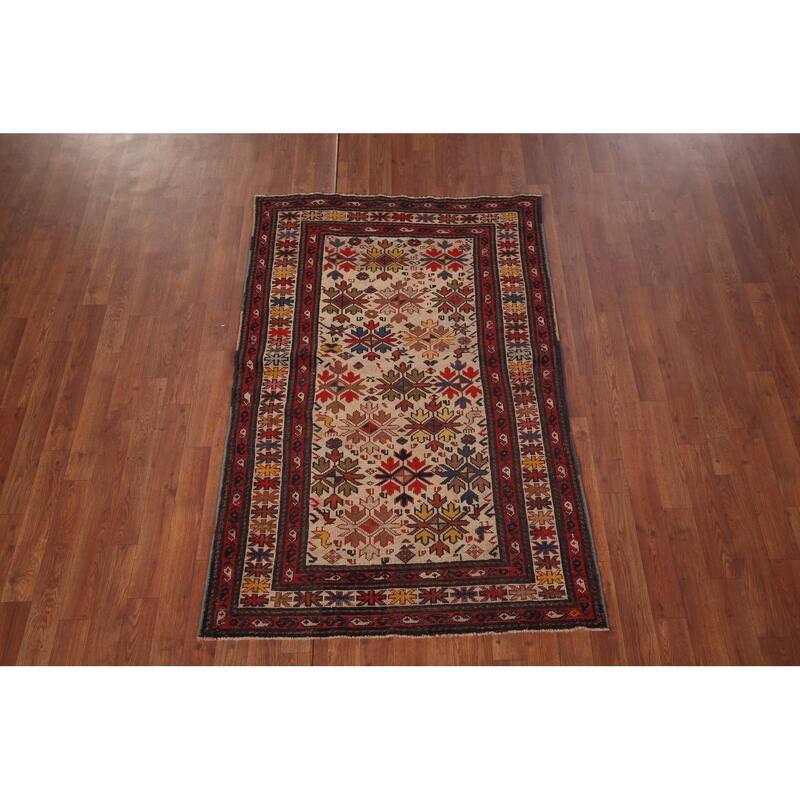 Kazak Vegetable Dye Foyer Rug Hand-Knotted Wool Carpet - 3'5"x 5'3"