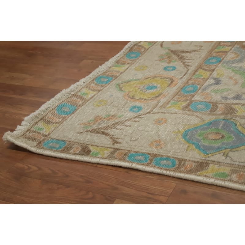 Hand Knotted Oriental 100% Wool Carpet Traditional Floral Beige & Ivories Tabriz Area Rug - 12' 2'' X 9' 7''