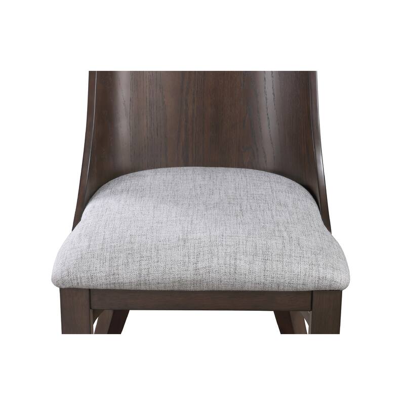 Mid-Century Modern 5-Piece Dining Set Round Table Upholstered Barrel Back Chairs Wooden Solid Wood Dining Room Kitchen F