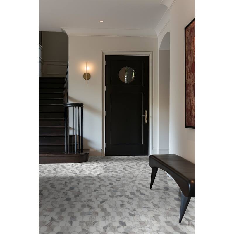 Ackland AKM-S-2X3SCP-CA 12" x 12" Marble Wave Floor and Wall Mosaic - Linarra