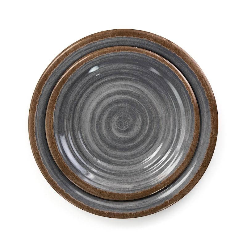 Melamine Dinnerware 12 Piece Set in Galaxy Swirl