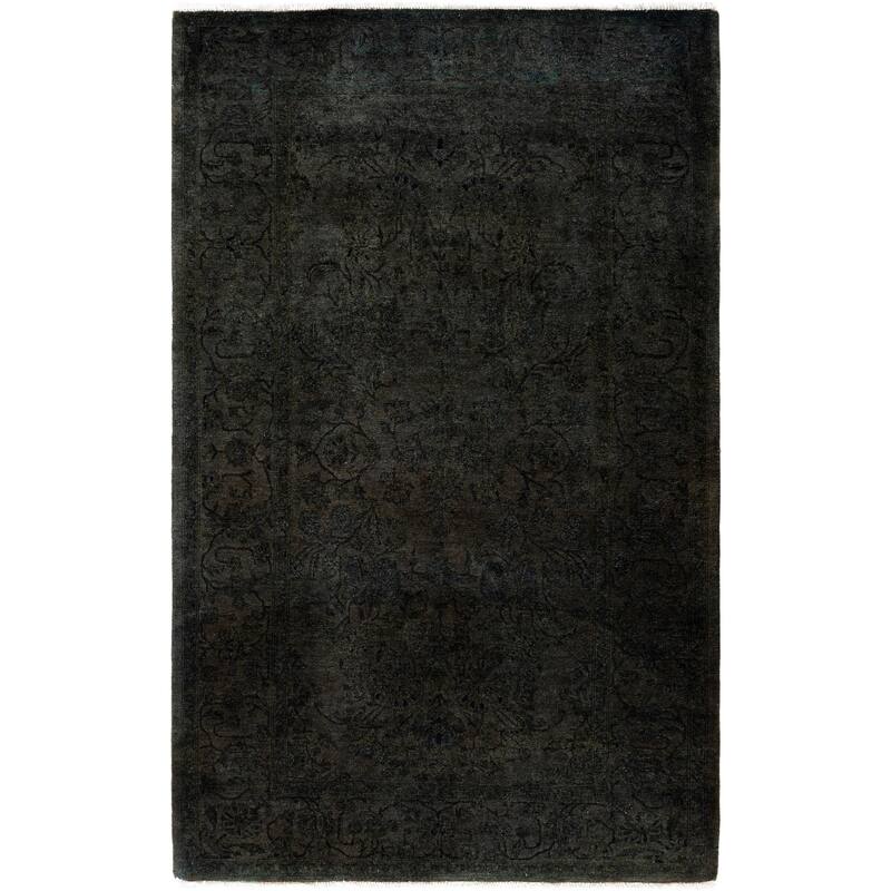 Overdyed One-of-a-Kind Hand-Knotted Area Rug - Black - 3' 2" x 5' 3"