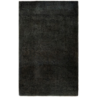 Overdyed One-of-a-Kind Hand-Knotted Area Rug - Black - 3' 2" x 5' 3"