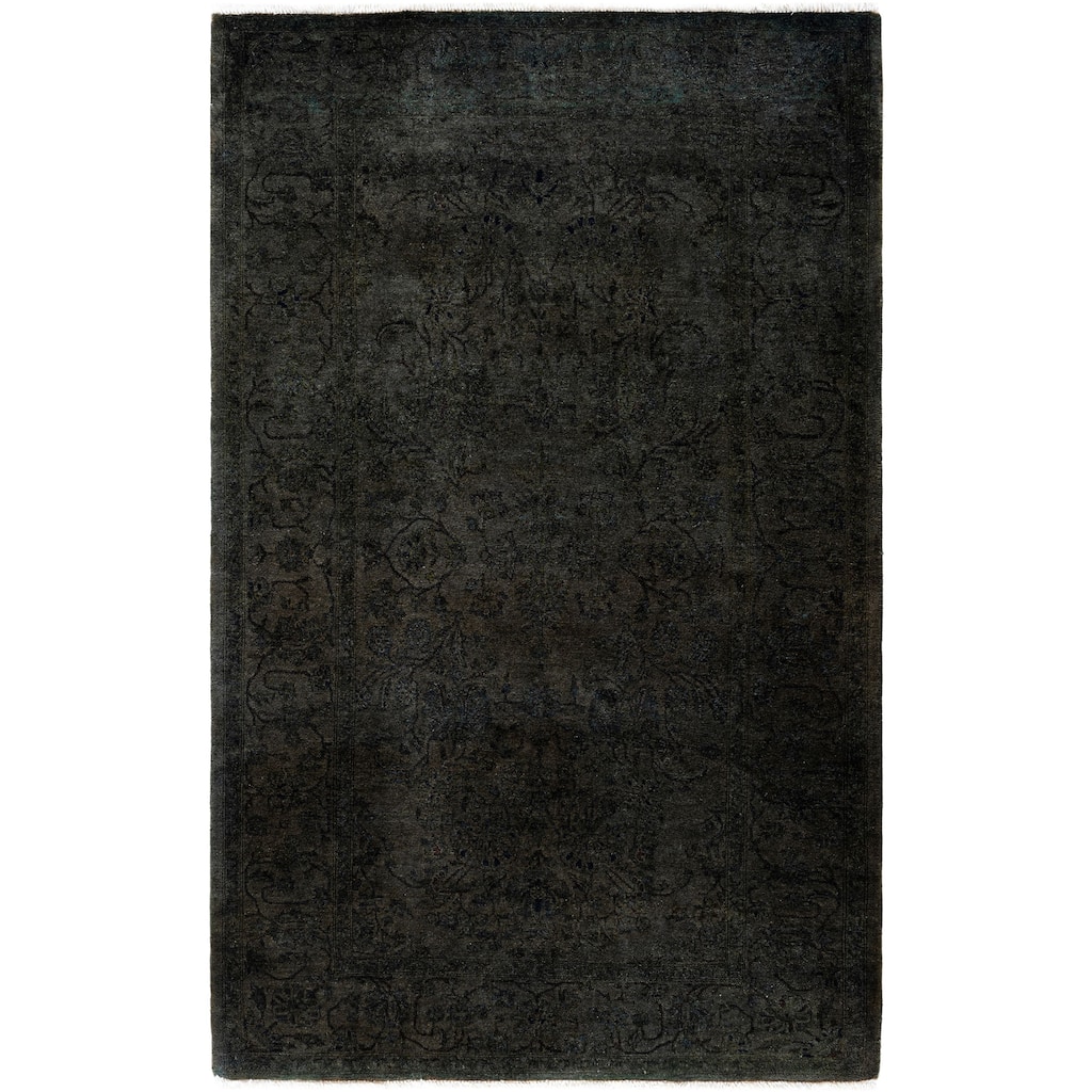 Overdyed One-of-a-Kind Hand-Knotted Area Rug - Black - 3' 2" x 5' 3"