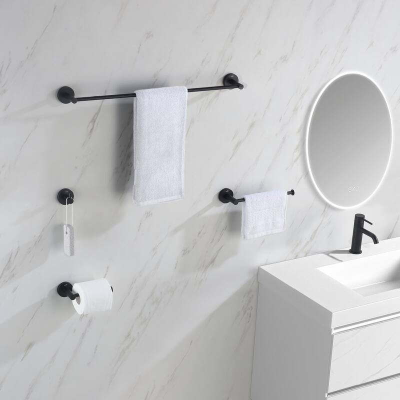 Circular 4-Piece Bathroom Hardware Set