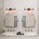 preview thumbnail 3 of 20, Modern Black Gold Bathroom Vanity Light Dimmable Wall Sconces with Cylinder Glass
