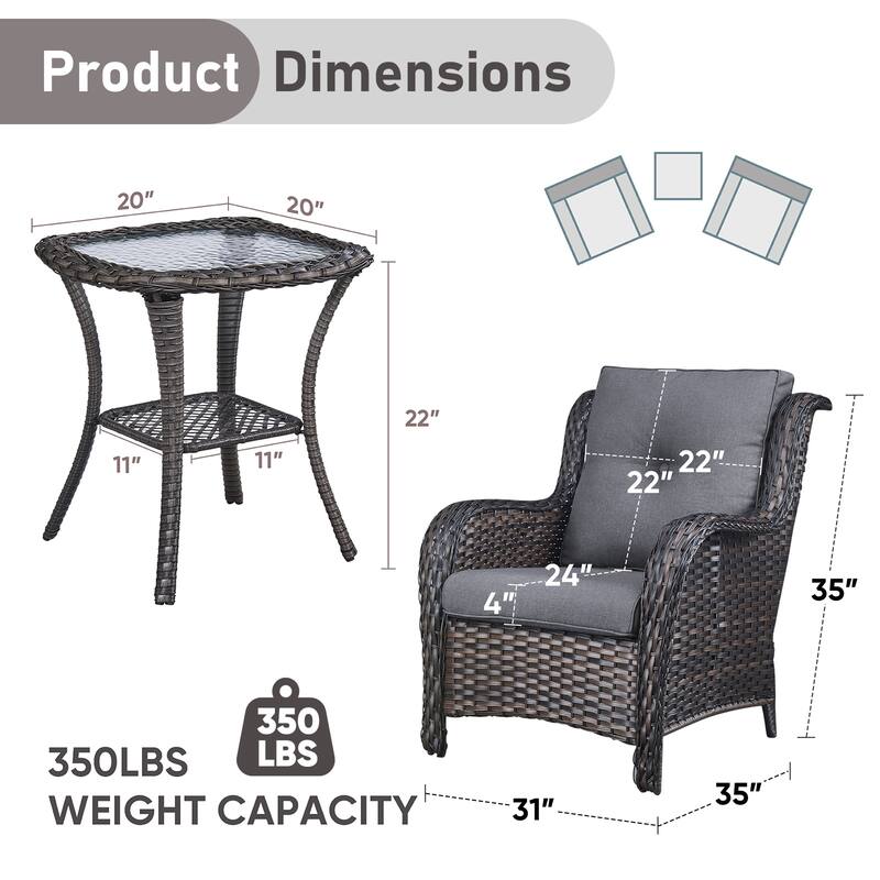 Outdoor Arm Chair with Cushion Rattan Chair