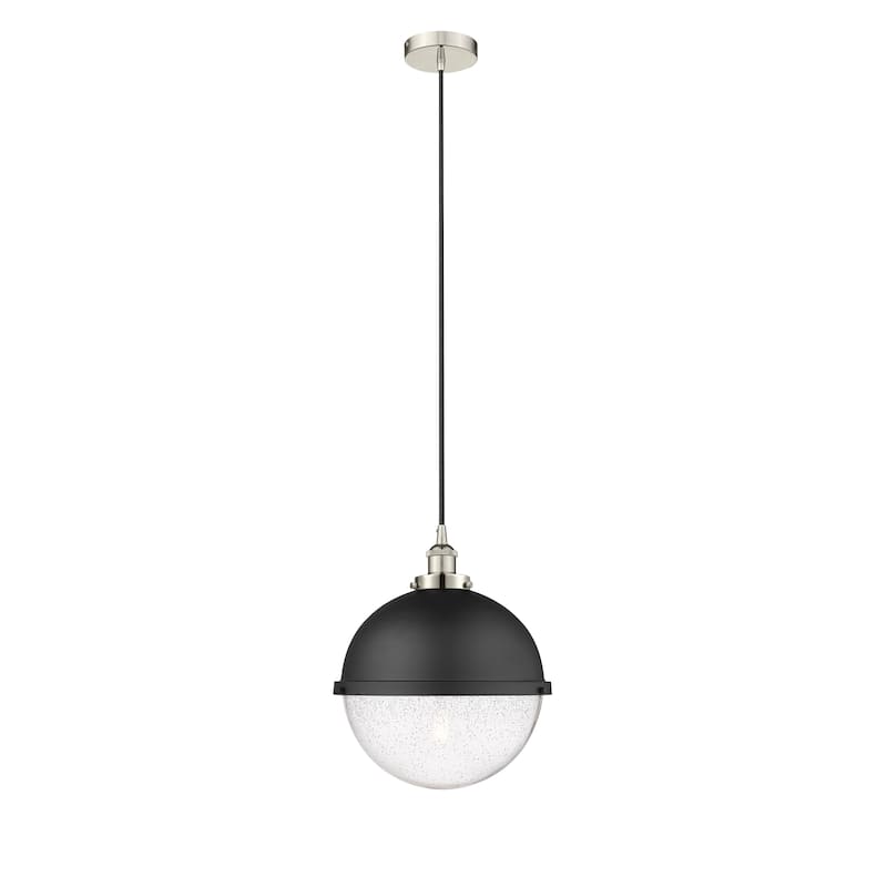 Innovations Lighting Hampden - 1 Light 13" Cord Hung Mini Pendant - Polished Nickel/Seedy