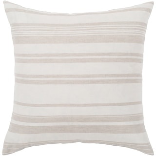 Artistic Weavers Lawson Ivory & Beige Striped Throw Pillow Cover (18" x 18")