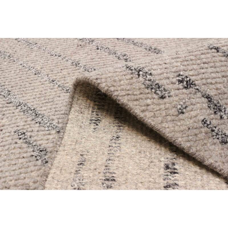 ECARPETGALLERY Hand-knotted Tangier Grey Wool Rug - 5'4 x 7'6