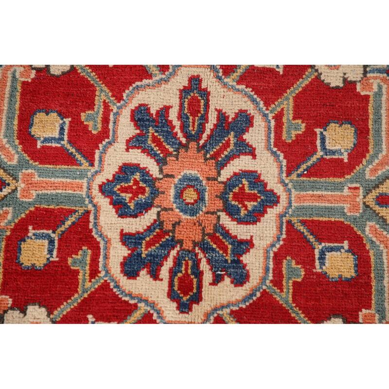 Kazak Living Room Area Rug Handmade Wool Carpet - 6'4" x 9'10"