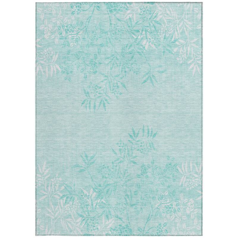 HomeRoots Floral Transitional Rectangle Outdoor Rug