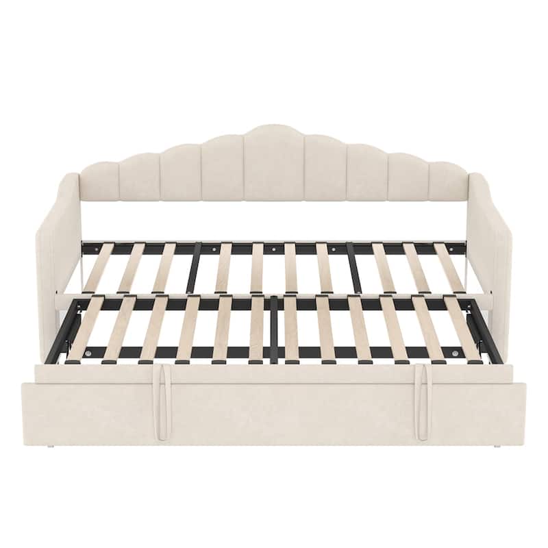 Upholstered Twin Size Daybed with Trundle