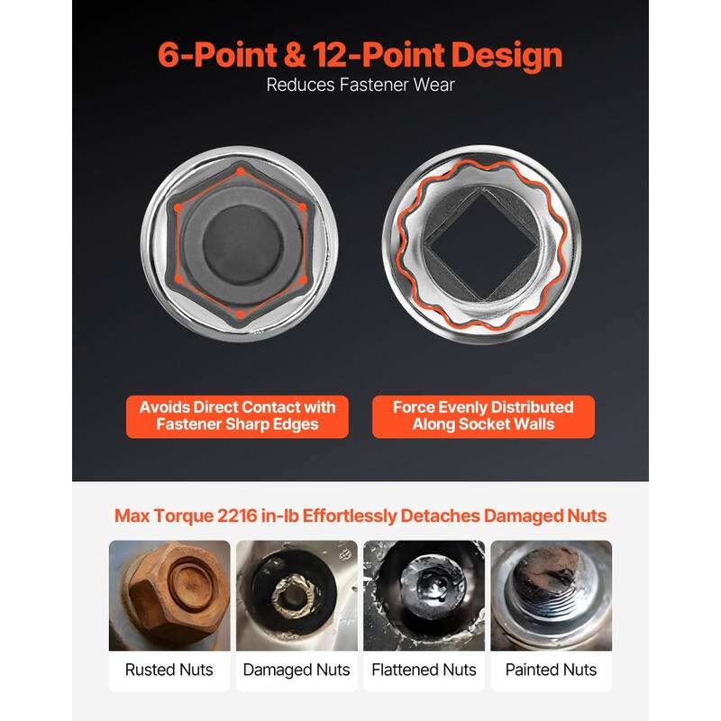 Black CR-V Alloy Steel 104-Piece 3/8-Inch Socket Set with Chrome Finish and High-Torque Design - 21.06 x 3.50 x 16.14