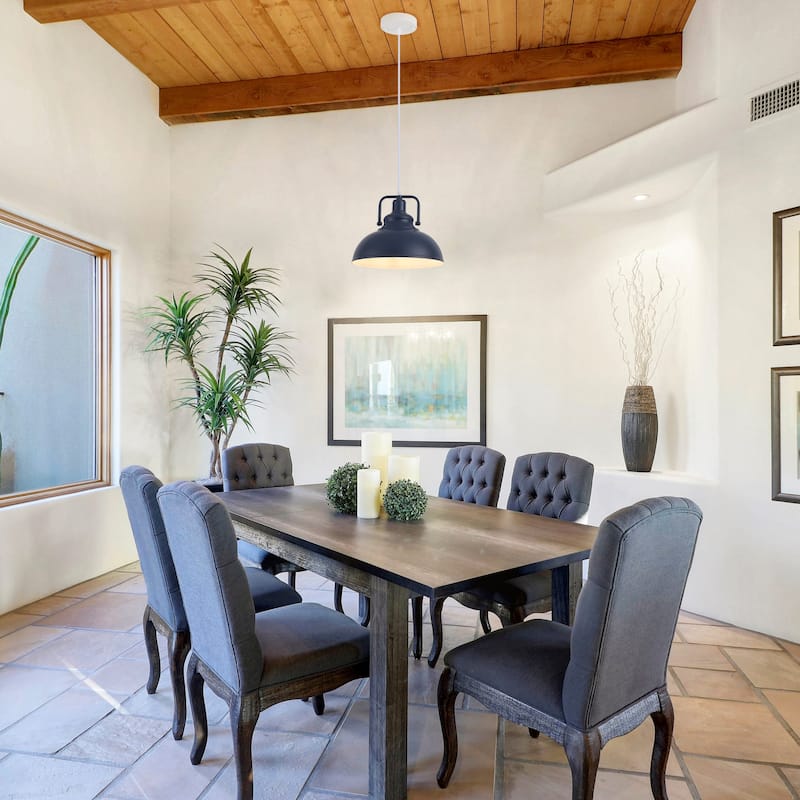 1-Light Semi Flush Mount Chandelier, Dome Pendant for Dining Room Living Room Bedroom Kitchen