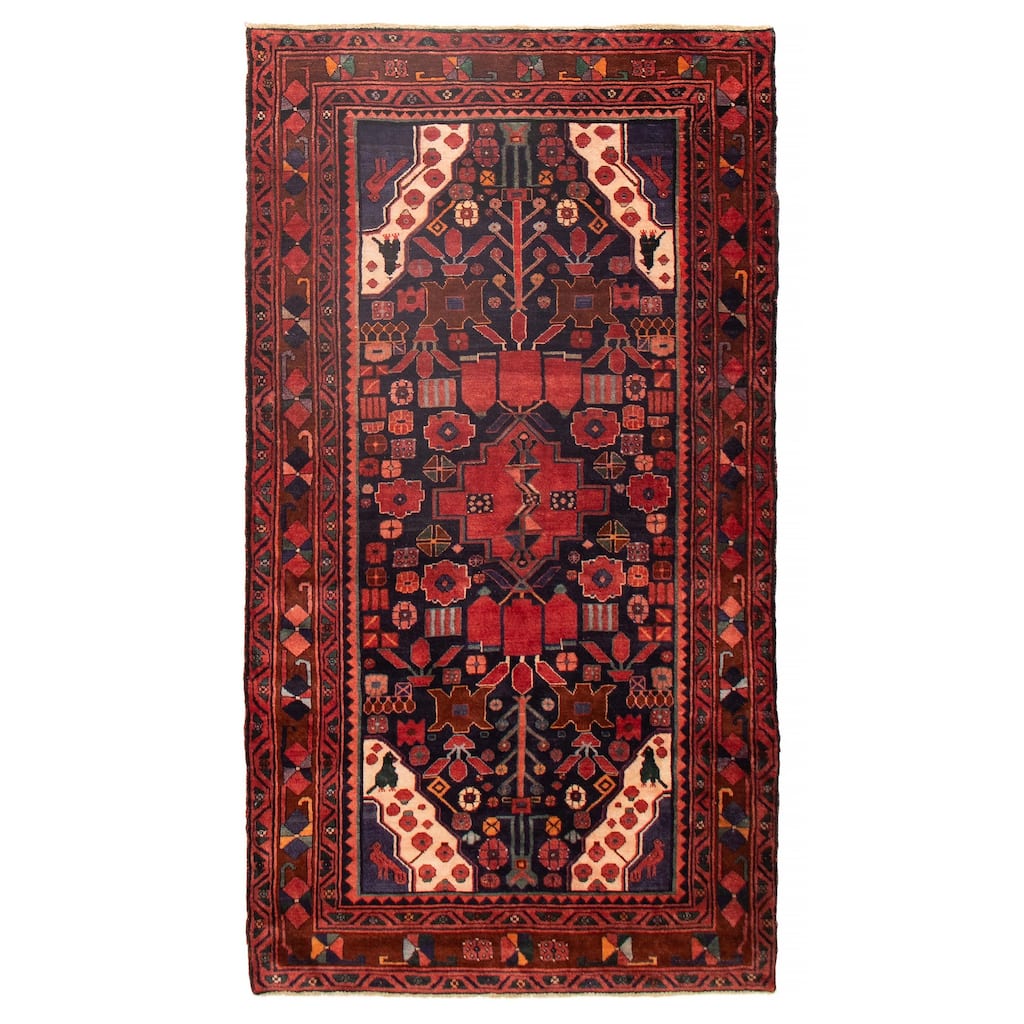 ECARPETGALLERY Hand-knotted Andelz Navy Wool Rug - 5'1 x 9'2