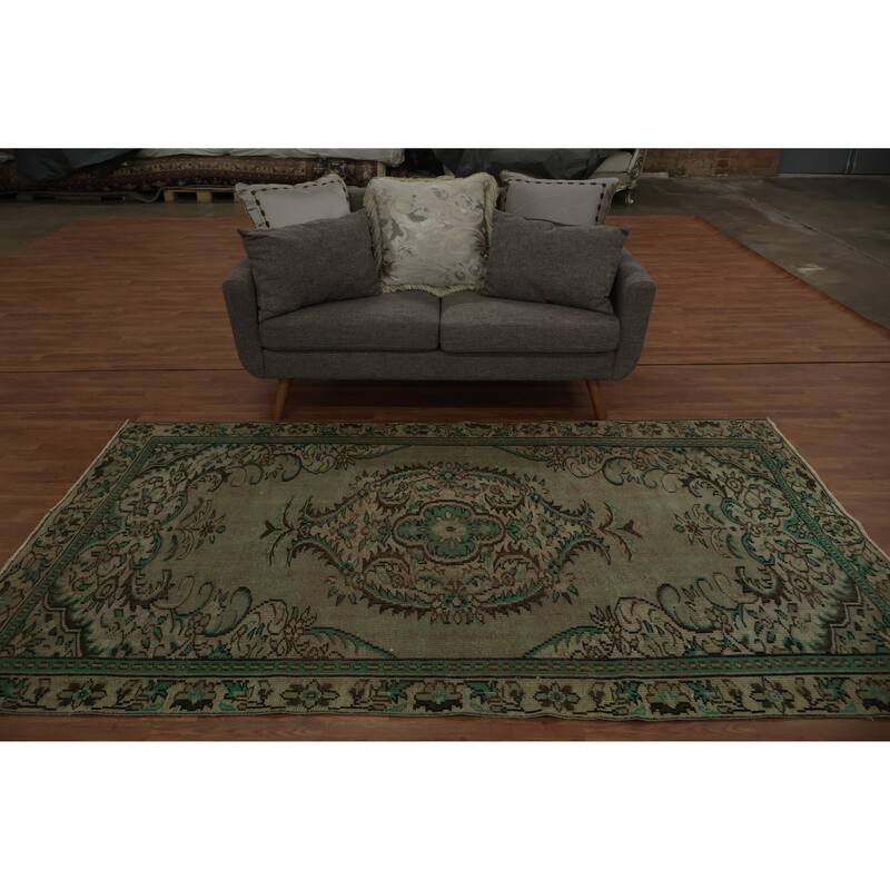 Hand Knotted Oriental 100% Wool Carpet Transitional Floral Brown Anatolian Area Rug - 8' 9'' X 5' 0''