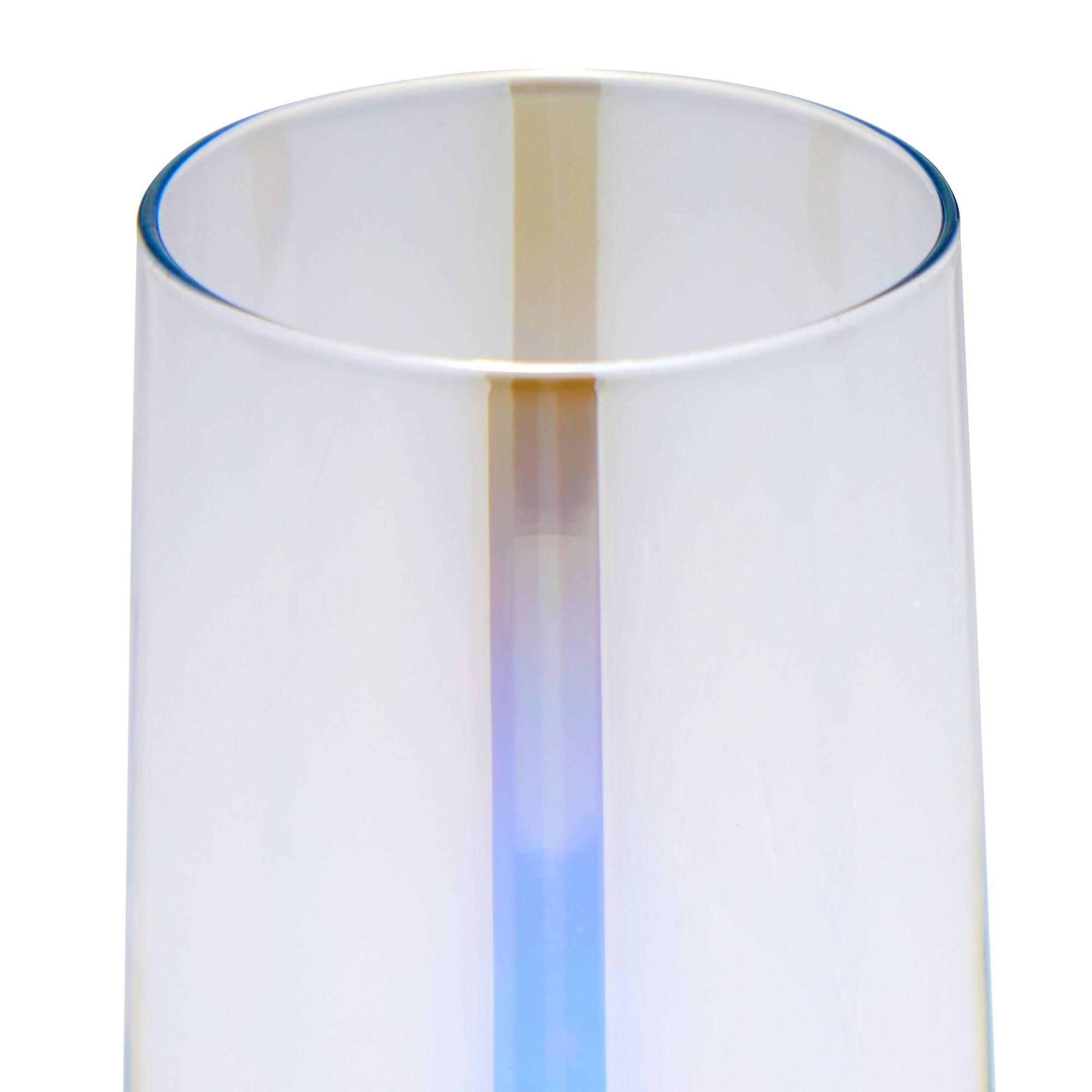 Iridescent Stemless Champagne Flutes, Wine Glasses for Cocktails (10 oz