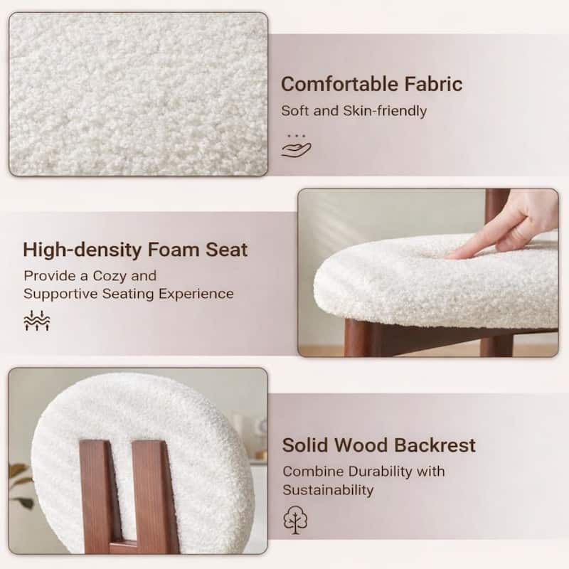 Upholstered Solid Wood Side Chair Dining Chair (Set of 2)