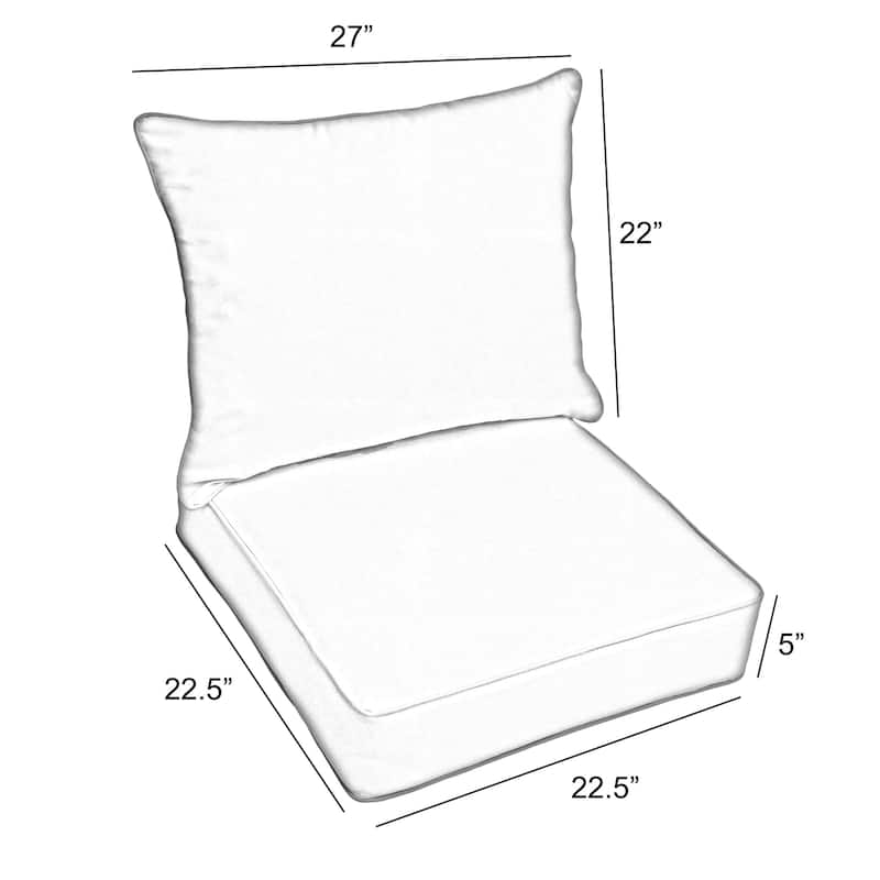 Sorra Home Outdura Outdoor Knife Edge Deep Seating Pillow and Cushion Set