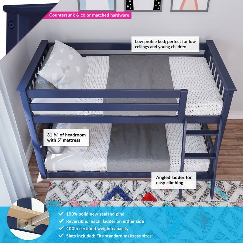 Max and Lily Twin over Twin Low Bunk Bed