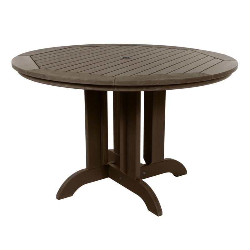 Highwood Commercial Grade 48" Round Dining Height Table - Weathered Acorn