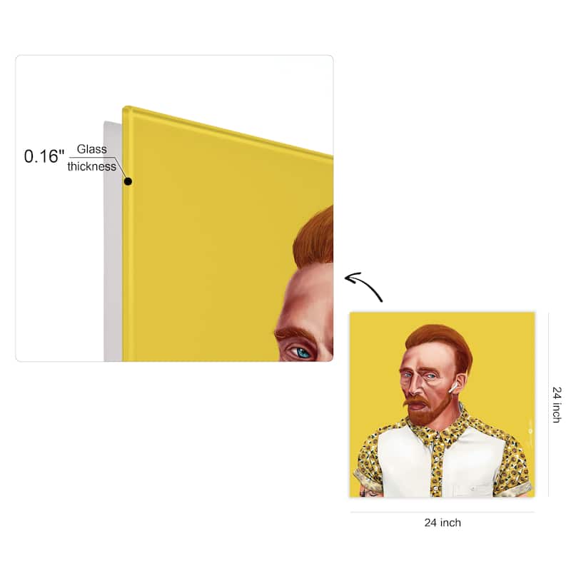 Empire Art Direct Hip Vincent Van Gogh Printed Tempered Glass Wall Art - Multi-Color