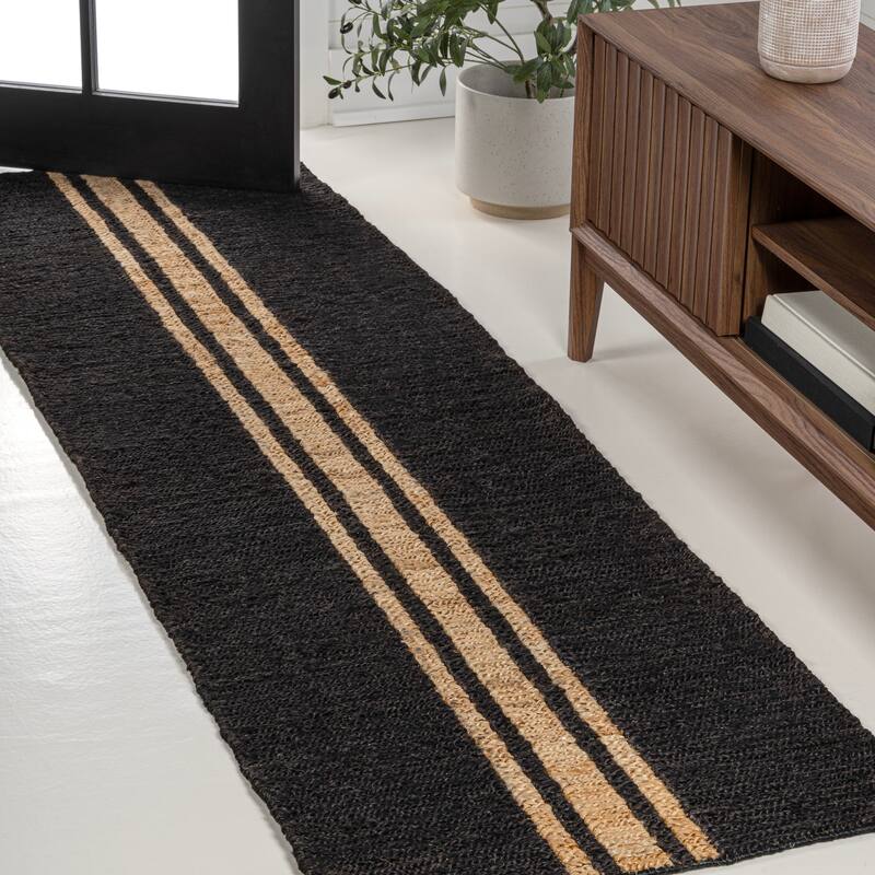 JONATHAN Y Zolak Rustic Beach House Wide Ticking Stripe Jute Rug