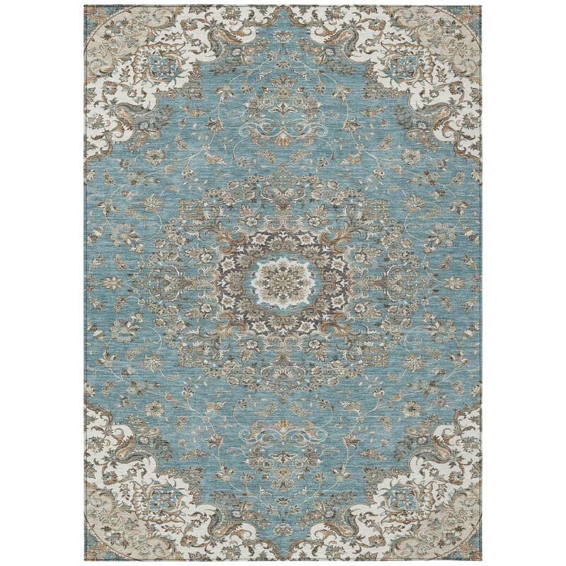 Machine Washable Indoor/ Outdoor Traditional Niko Chantille Rug