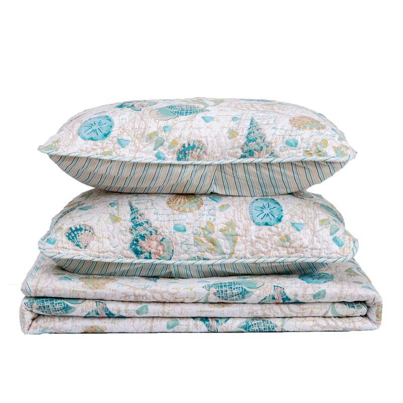 Linery & Co. Coastal Microfiber Quilt Set With Shams.