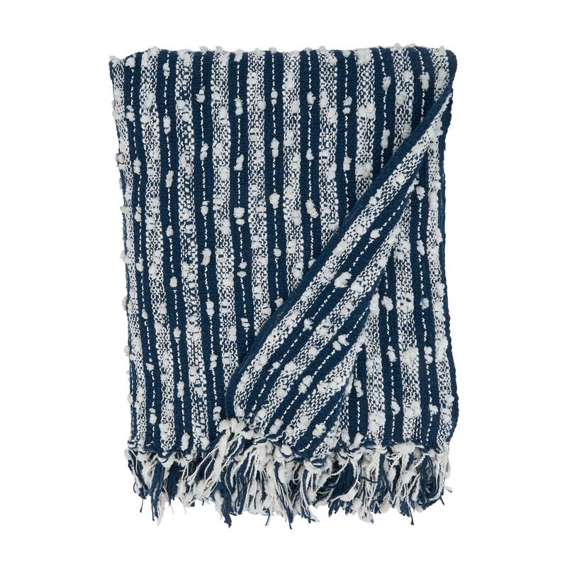 Striped Throw With Fringe Design