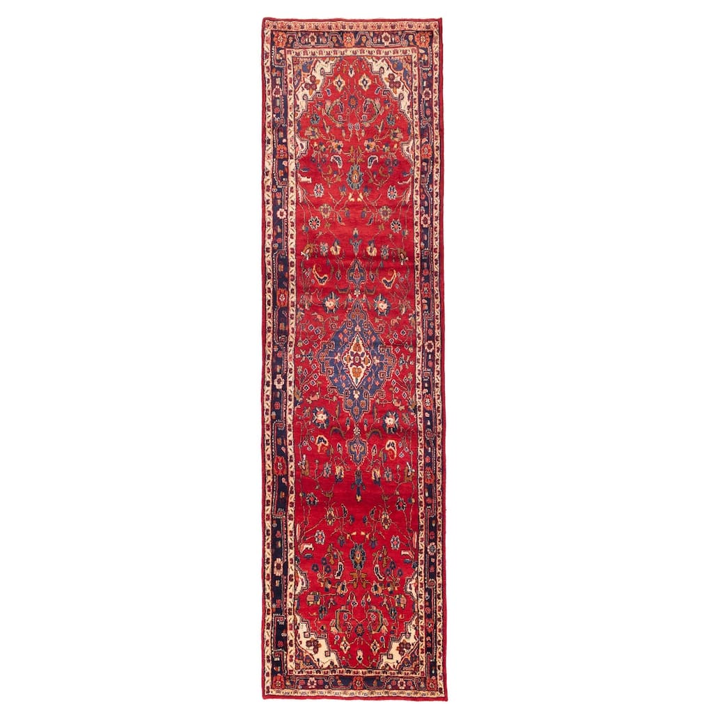 ECARPETGALLERY Hand-knotted Andelz Red Wool Rug - 3'7 x 13'8