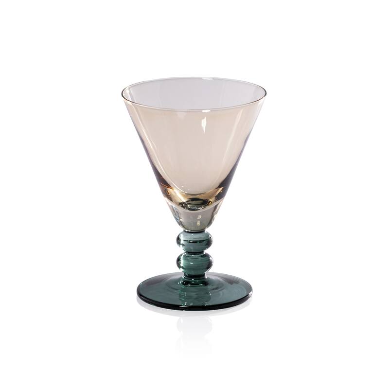 Fusion Two-Tone 6-Piece Cocktail Glass Set - Green Ivy w/ Chamomile