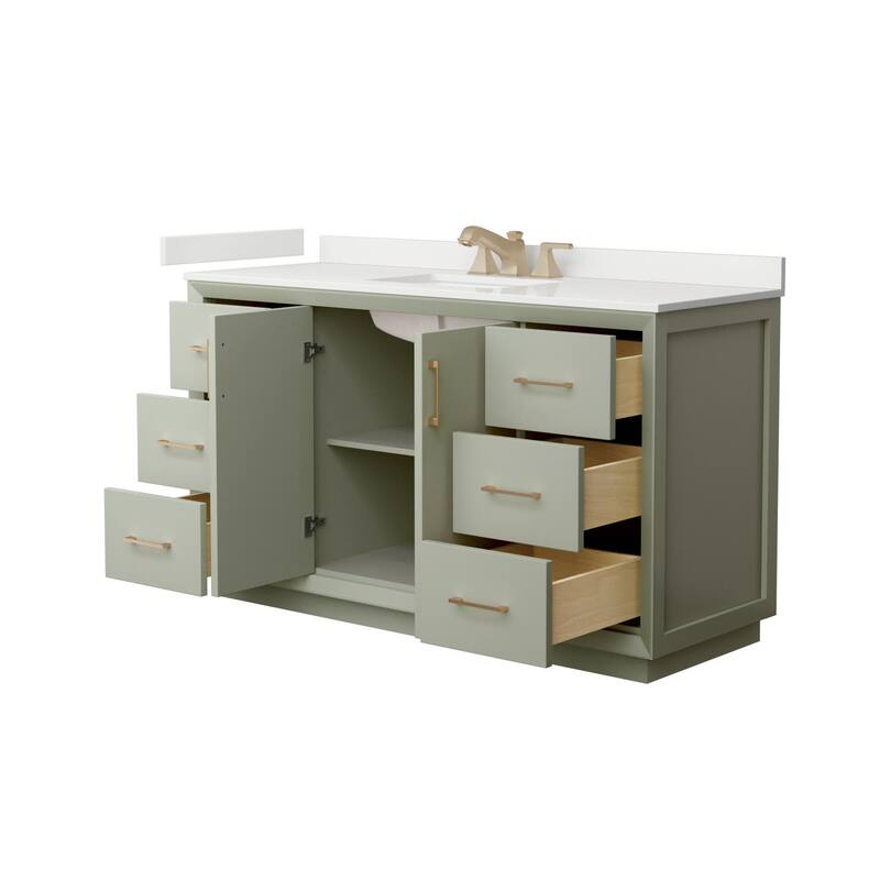Wyndham Collection WCF414160S-QTZ-US3MXX Strada 60" Free Standing