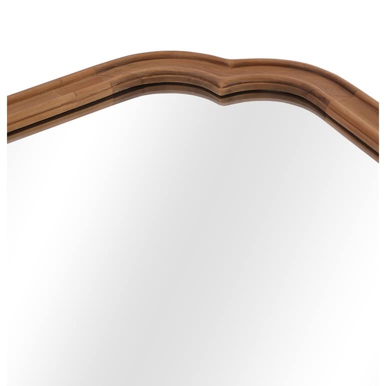 Top Corner Scalloped Rectangle Decorative Farmhouse Wall Mirror
