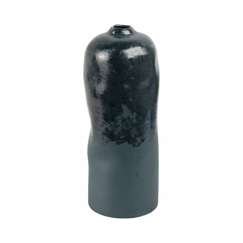 Decorative Vase - Blue Ceramic Finish Details