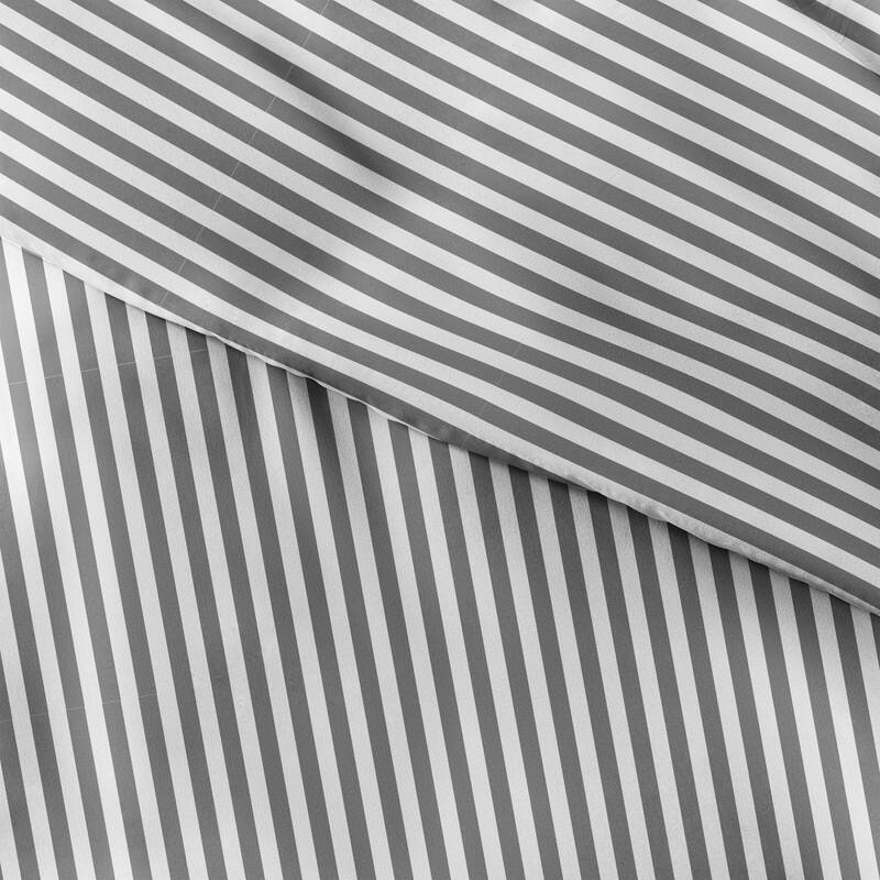 Becky Cameron Oversized 3-piece Printed Duvet Cover Set - ribbon-gray - King