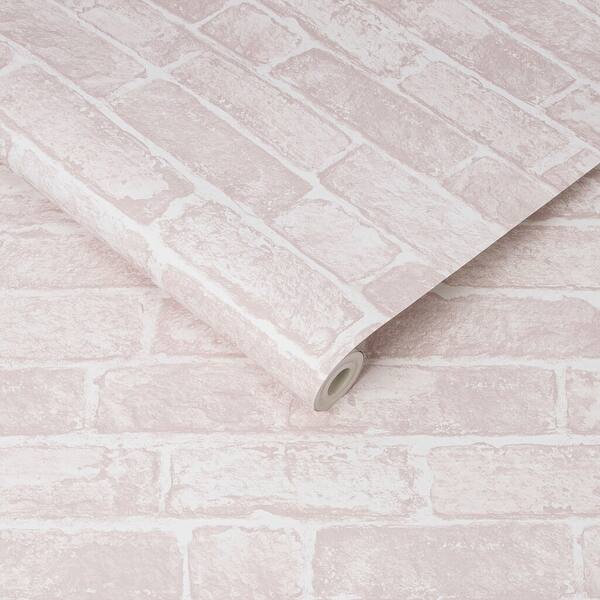 Shop Pink Brick Wallpaper Overstock 31618875 Rustic colored up the wall faux brick wallpaper from country keepsakes. overstock com
