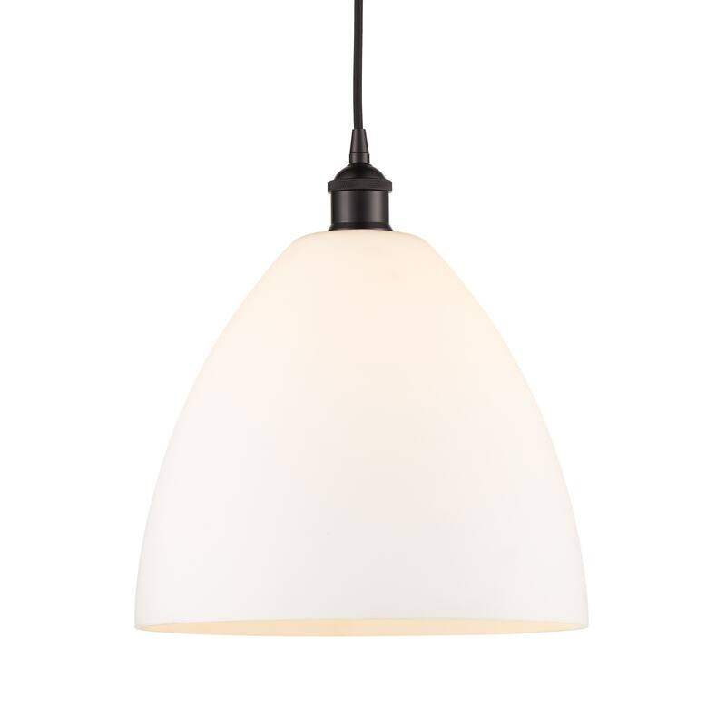 Innovations Lighting 616-1P-14-12 Edison Dome Pendant Edison Dome 12" - Oil Rubbed Bronze / Matte White