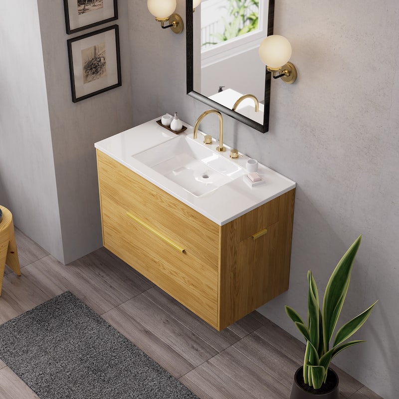Stylish 36-Inch Bathroom Vanity with Sink and Hidden Side Cabinet for Modern Spaces