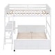preview thumbnail 12 of 34, Space-Saving Twin Over Full Bunk Bed with Desk and Drawers - Solid Pine, White/Grey