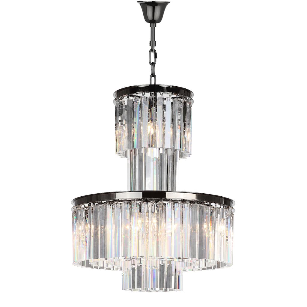 SAFAVIEH Couture Maribel Tiered Crystal Art Deco Chandelier - 26"W x 26"D x 33"H