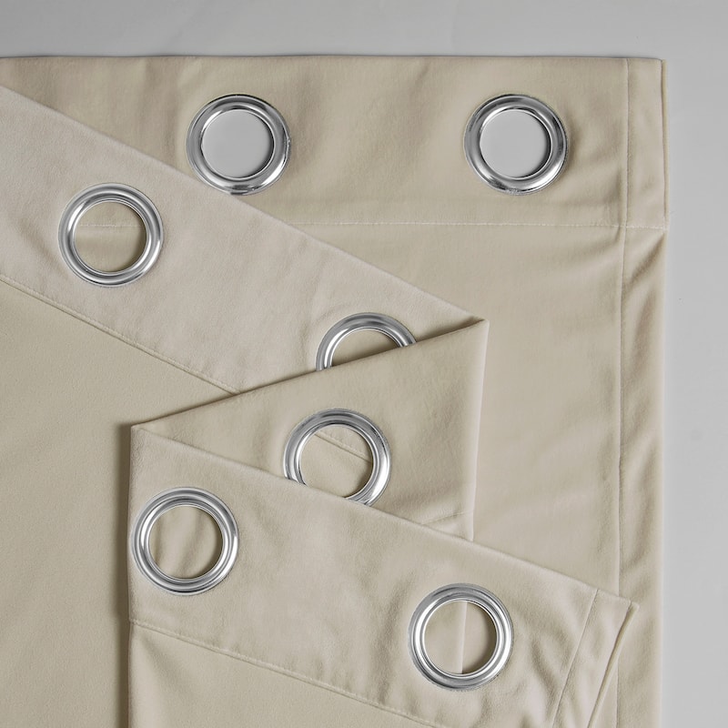 Exclusive Fabrics Simply Velvet Grommet Room Darkening Curtains for Bedroom & Living Room Curtains Pair (2 Panels))