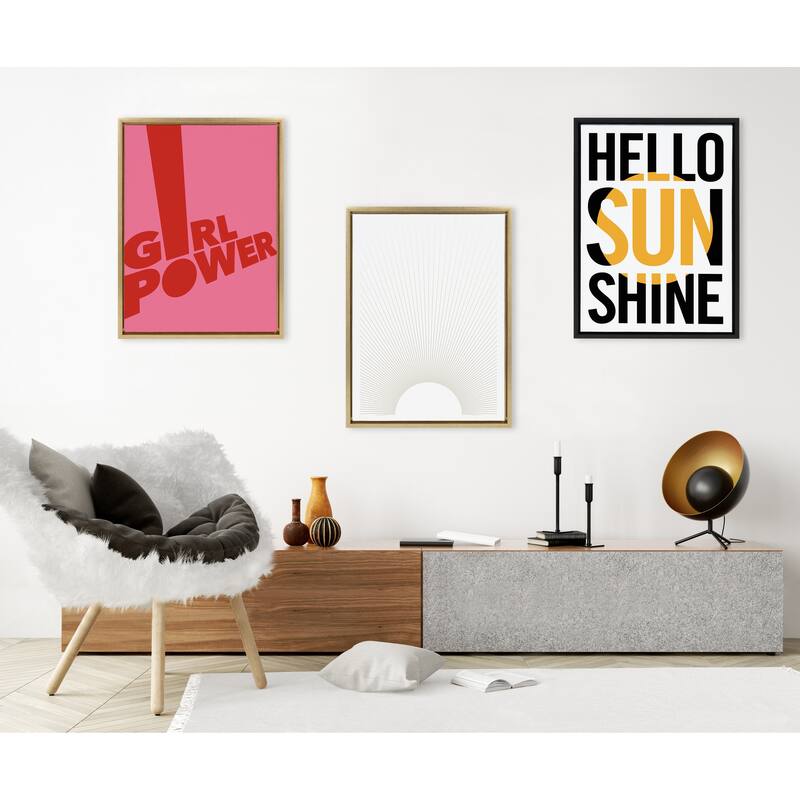 Kate and Laurel Sylvie Sun Rays Framed Canvas by Rocket Jack