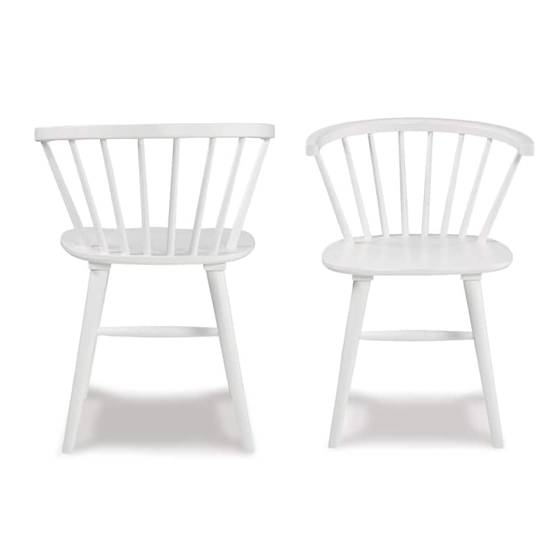 Roundhill Alwynn Wooden Spindle Back Dining Chairs, Windsor Chairs, Set of 2, White