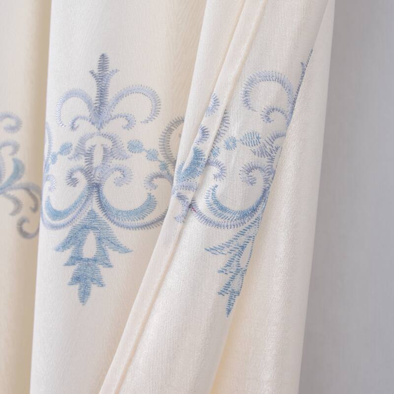 Betsy Macrame Embroidered Window Curtain Panel